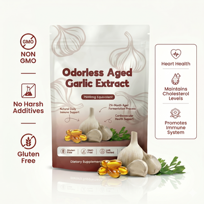 Aged Odorless Garlic Softgels - Promotes Cardiovascular Vitality