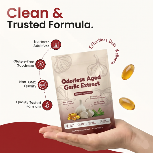 Aged Odorless Garlic Softgels - Promotes Cardiovascular Vitality